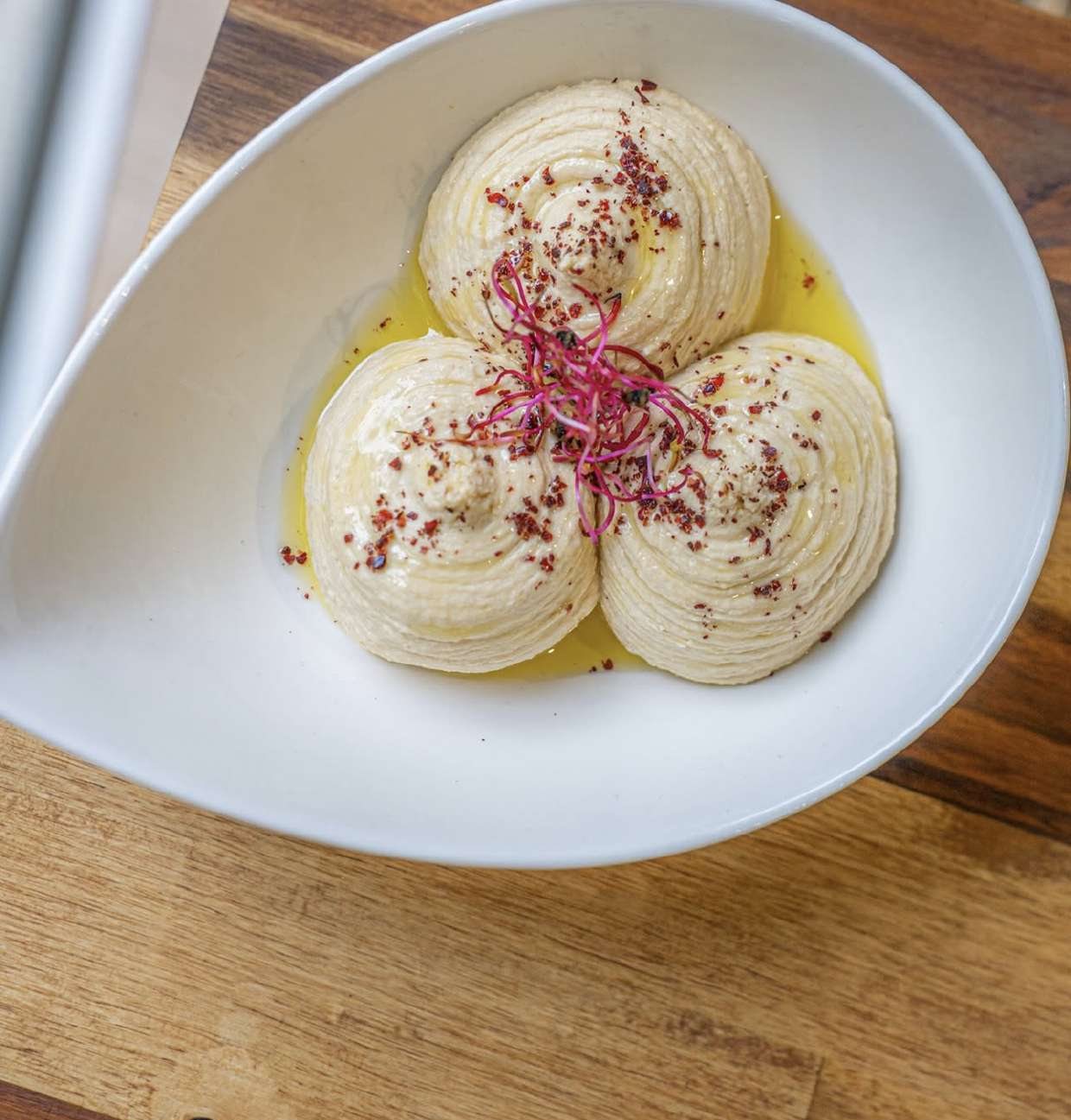 Houmous maison vu du dessus