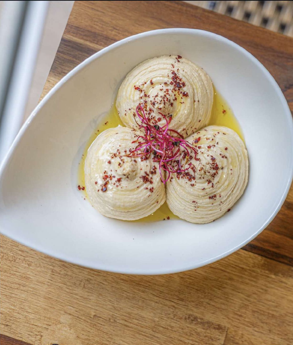 Houmous maison vu du dessus